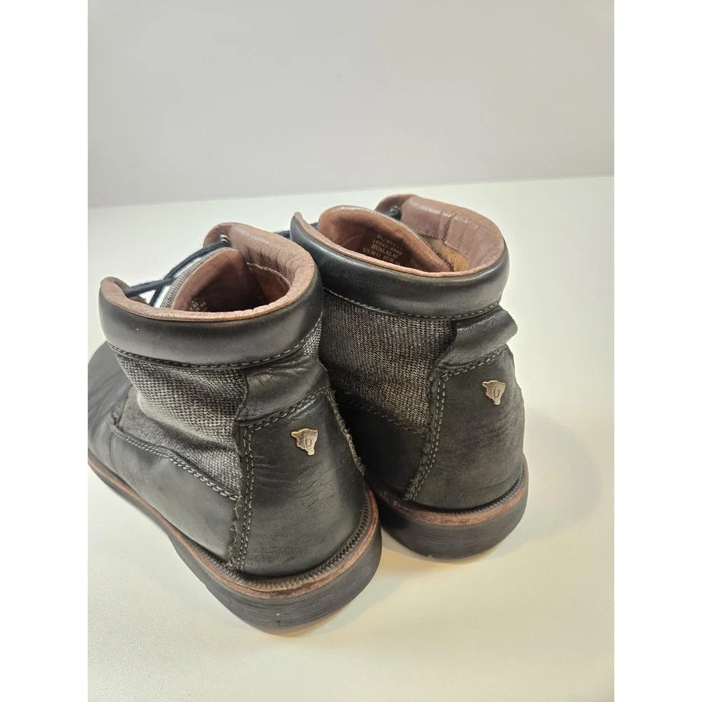 OluKai Hualalai Boots Mens Size 11 Black Leather Ankle Lace Up Casual Boots
